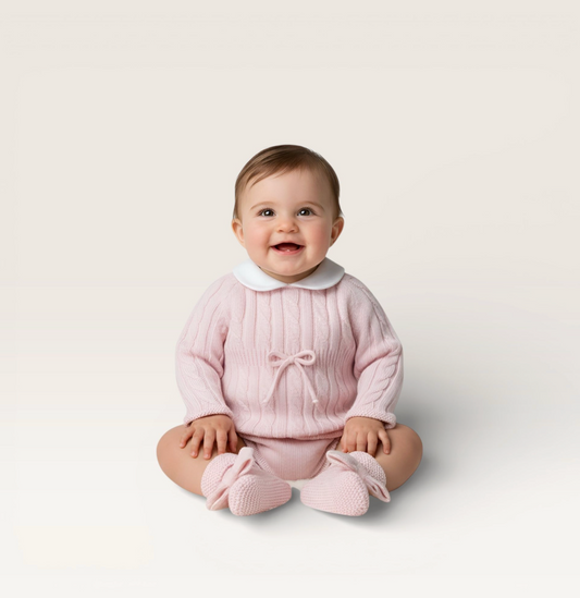 Mi Lucero Cable Bubble with Baby Collar Pink