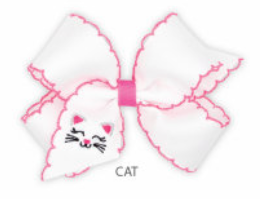 Wee Ones Embroidered Grosgrain Hair Bow