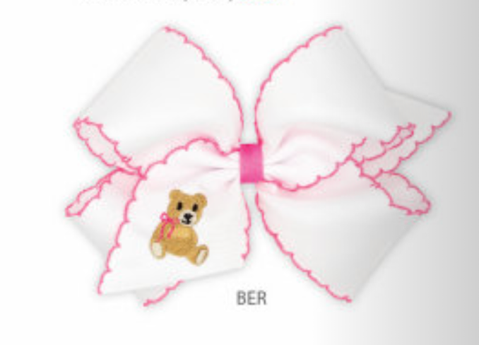 Wee Ones Embroidered Grosgrain Hair Bow