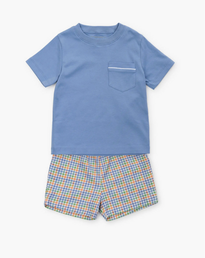 Lila & Hayes WALKER BOYS' SHORT SET - Harvest Gingham