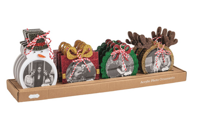 GLITTER PHOTO ORNAMENTS