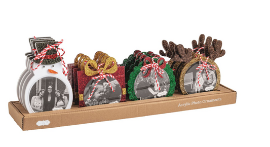 GLITTER PHOTO ORNAMENTS