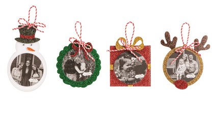 GLITTER PHOTO ORNAMENTS