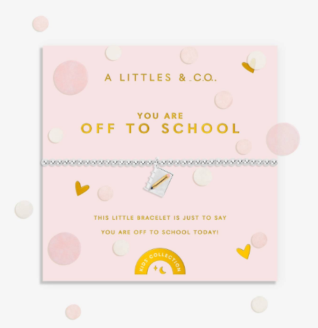 Kids' Confetti A Little 'You Are Off To School' Bracelet In Silver Plating