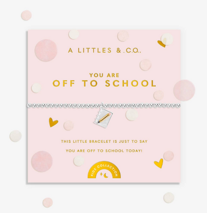 Kids' Confetti A Little 'You Are Off To School' Bracelet In Silver Plating