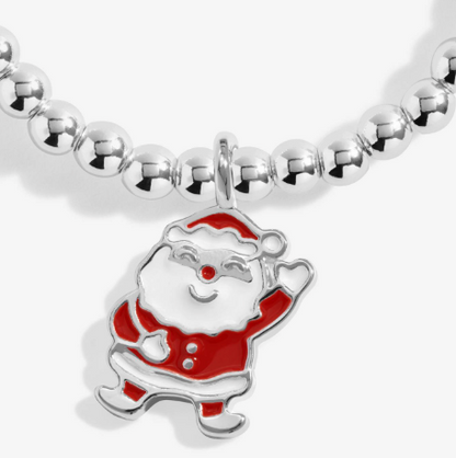 Kids' Christmas A Little 'Love From Santa' Bracelet In Silver Plating