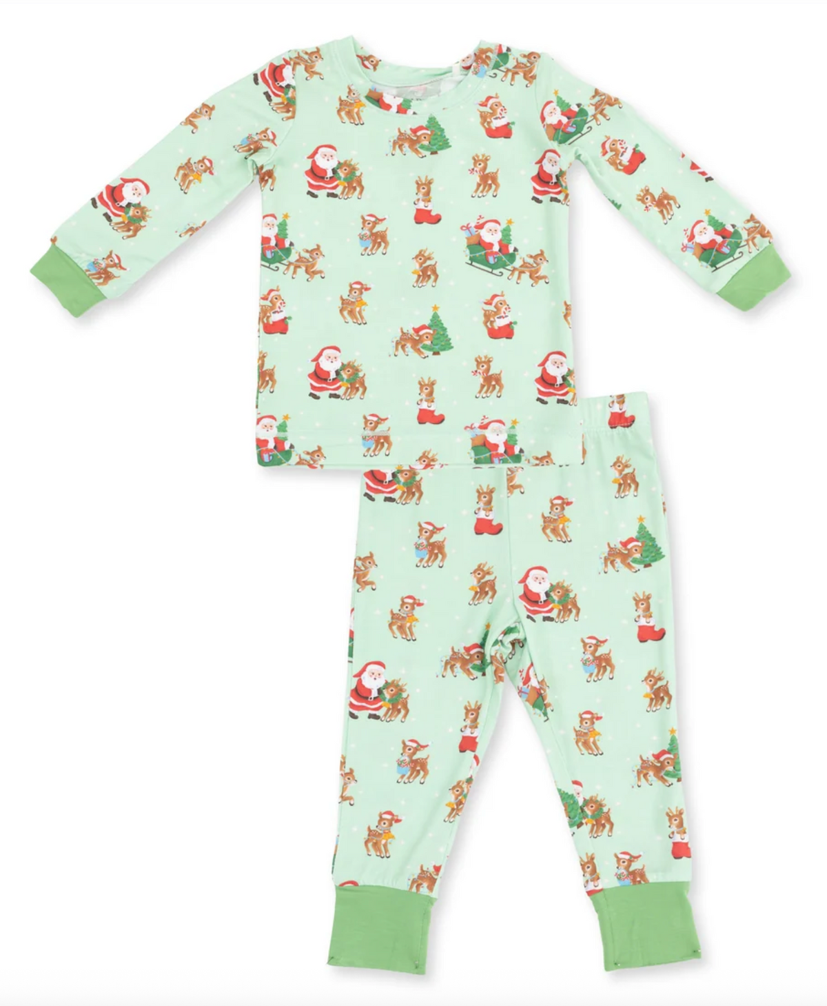 Angel Dear Vintage Reindeer & Santa Uni Long Sleeve Loungewear Set