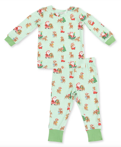 Angel Dear Vintage Reindeer & Santa Uni Long Sleeve Loungewear Set