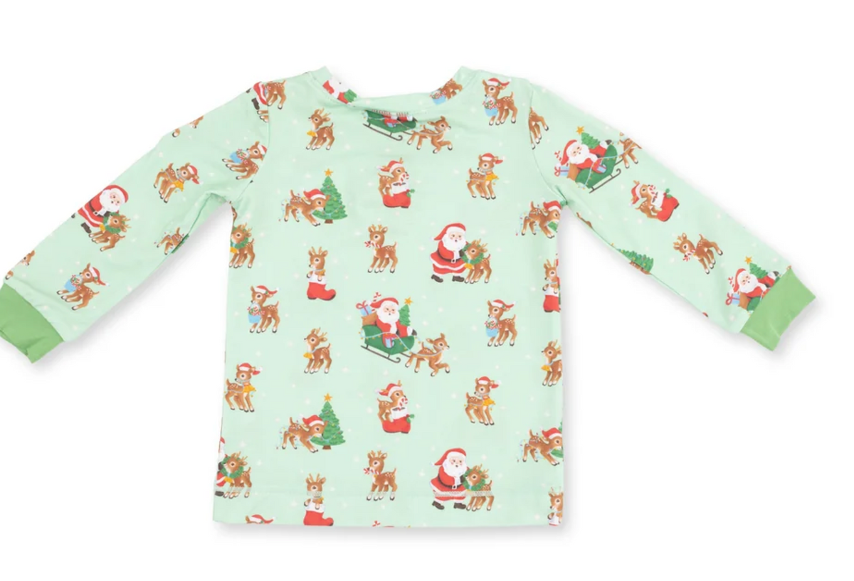 Angel Dear Vintage Reindeer & Santa Uni Long Sleeve Loungewear Set