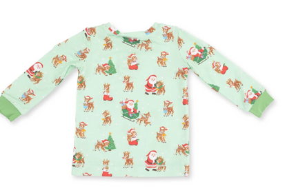 Angel Dear Vintage Reindeer & Santa Uni Long Sleeve Loungewear Set