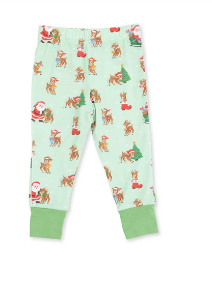 Angel Dear Vintage Reindeer & Santa Uni Long Sleeve Loungewear Set