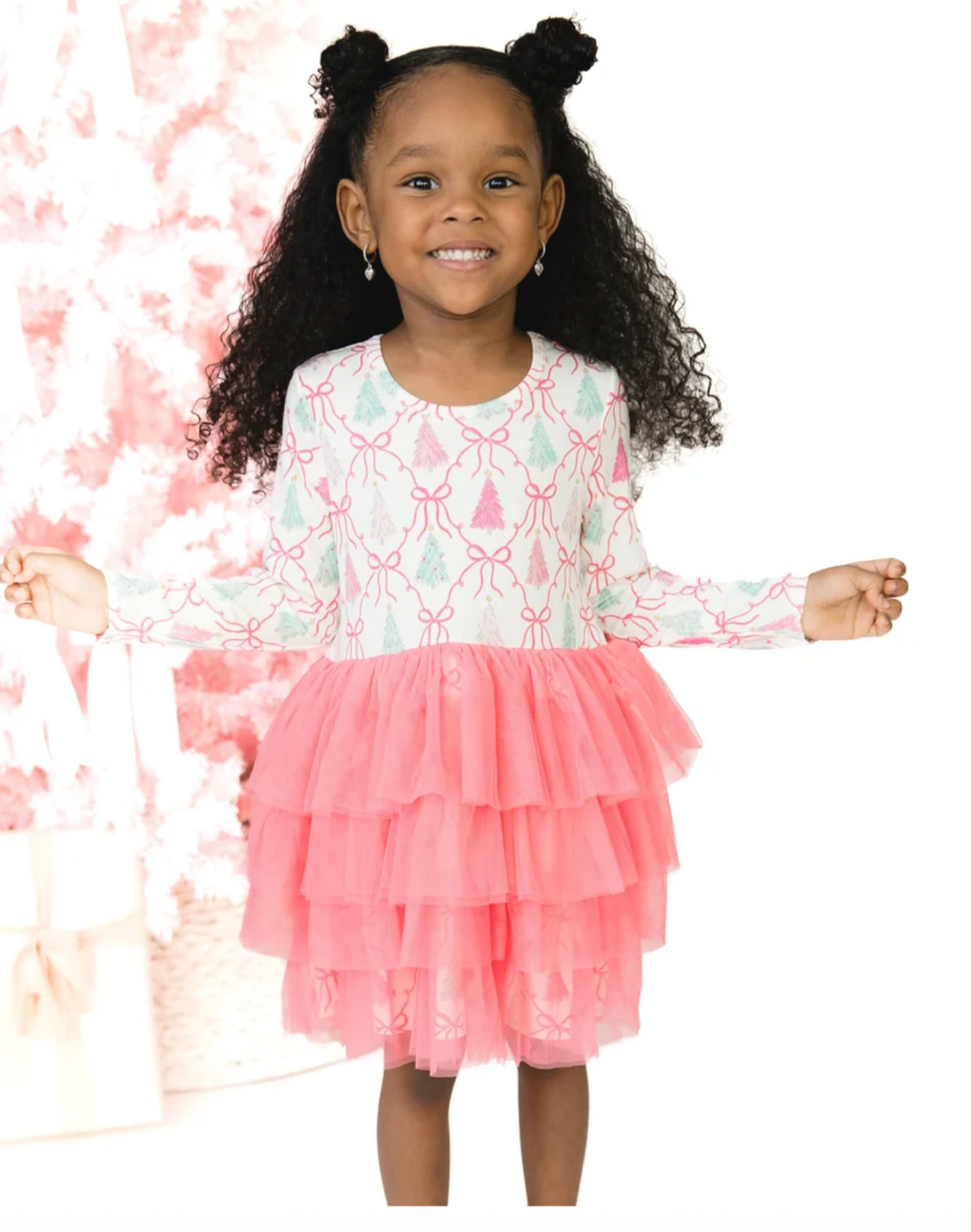Angel Dear Sugar Plum Fairies -Twirly Long Sleeve Tutu Dress with Cartwheel Short