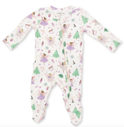 Angel Dear Sugar Plum Fairies - 2 Way Ruffle Back Zipper Footie