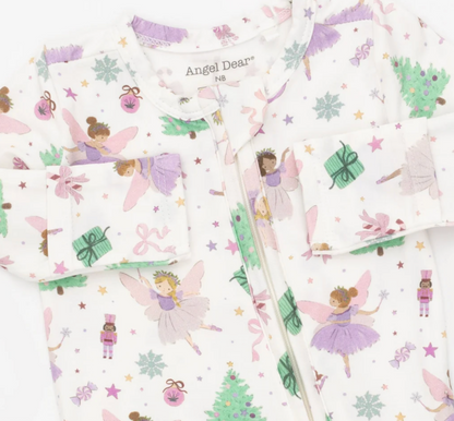 Angel Dear Sugar Plum Fairies - 2 Way Ruffle Back Zipper Footie
