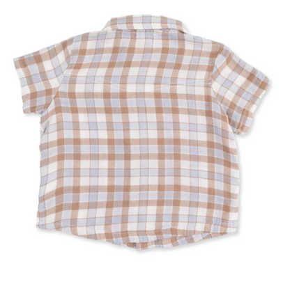 Angel Dear Western Plaid - Short Sleeve Western Pearl Snap Shirt