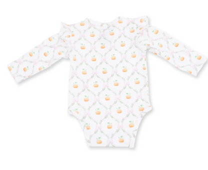 Angel Dear Pretty Pumpkin Trellis - Ruffle Sleeve Bodysuit With Snap Shoulder