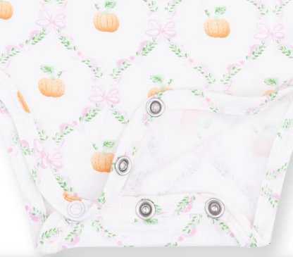 Angel Dear Pretty Pumpkin Trellis - Ruffle Sleeve Bodysuit With Snap Shoulder