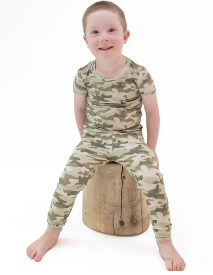 Angel Dear Camo - Short Sleeve Loungewear Set