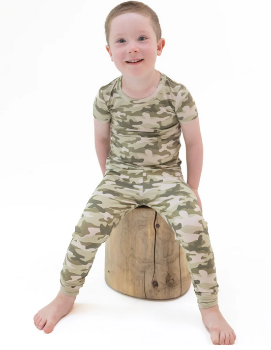 Angel Dear Camo - Short Sleeve Loungewear Set