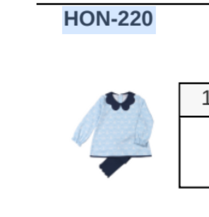 Baby Loren Holy Night Pima scalop collar  top set