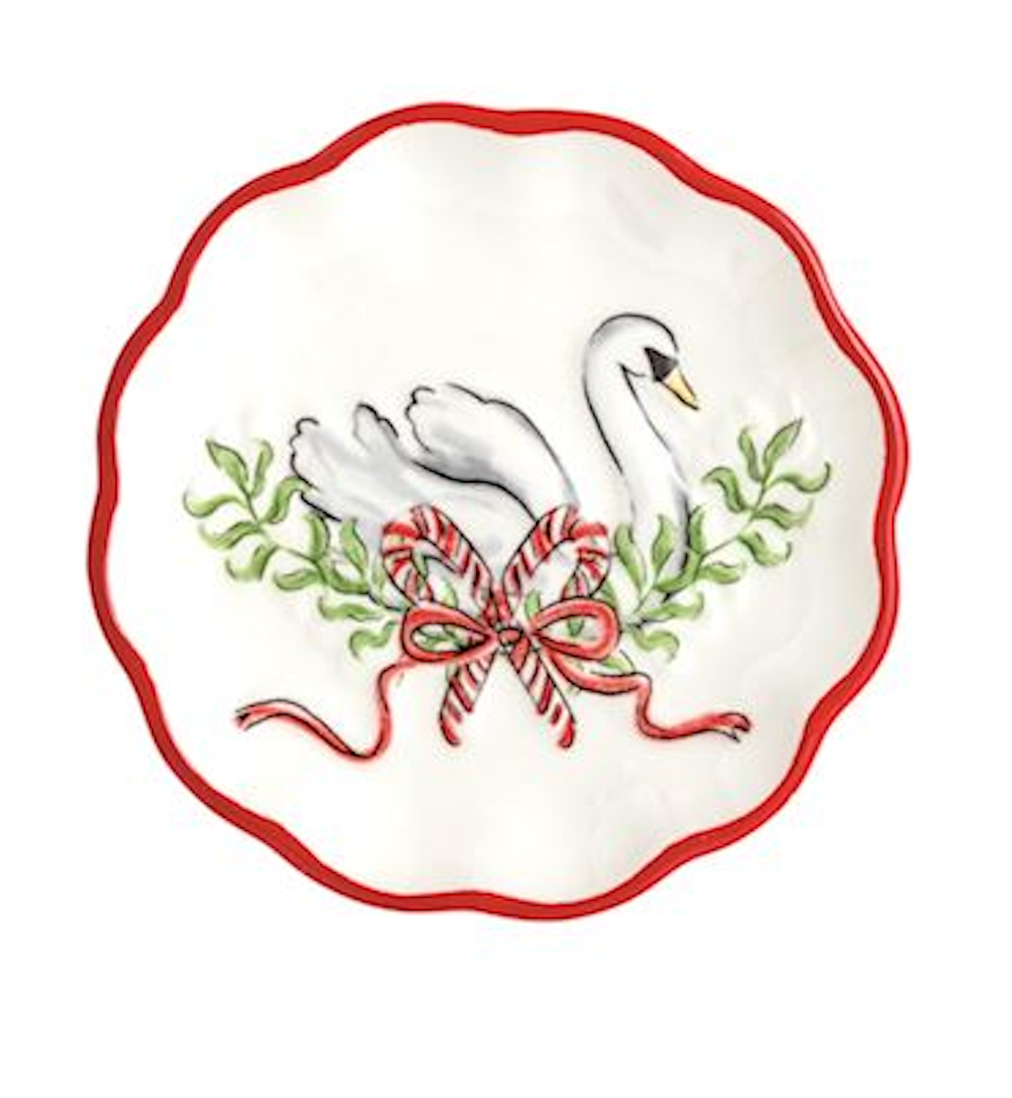 Mud Pie Christmas Swan Tidbit/Jewelry Plate