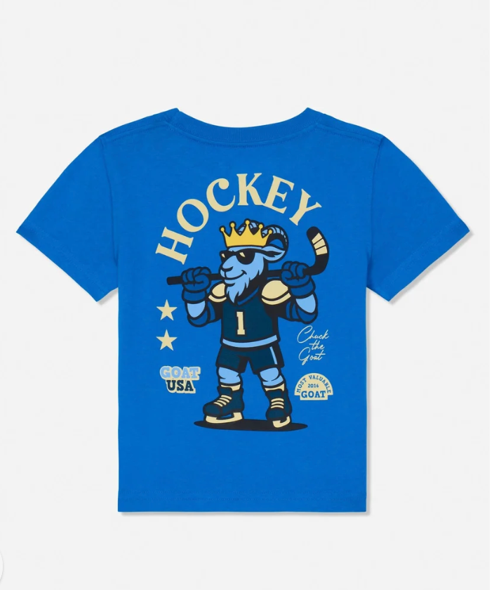 Goat Hockey Most Valuable Goat T-shirt French Blue