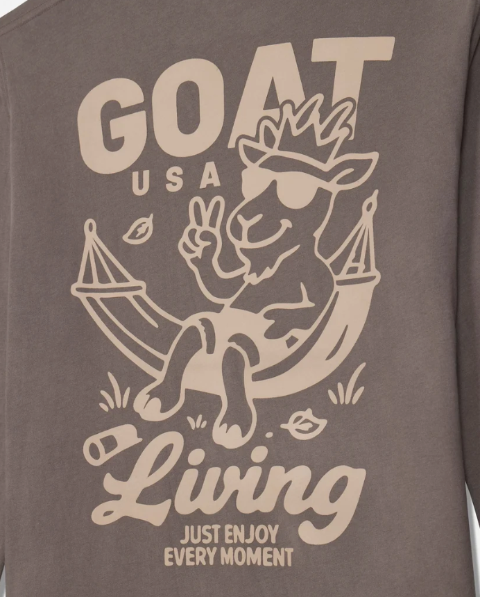 Goat Slow Living Long Sleeve T-shirt: Mocha