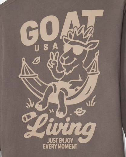 Goat Slow Living Long Sleeve T-shirt: Mocha