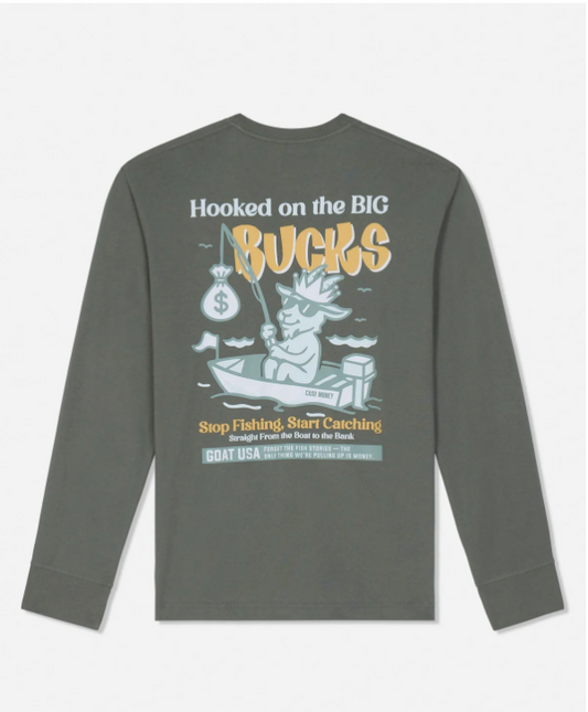 Goat Bucks Long Sleeve T-shirt: Smokey Olive