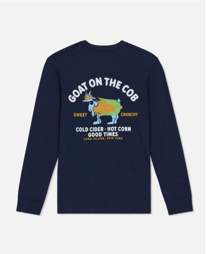 Goat On The Cob Long Sleeve T-shirt: Navy Blazer
