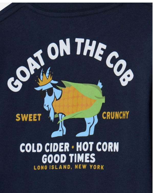 Goat On The Cob Long Sleeve T-shirt: Navy Blazer