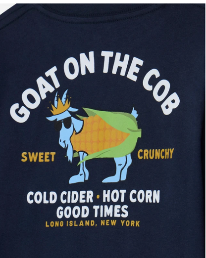Goat On The Cob Long Sleeve T-shirt: Navy Blazer