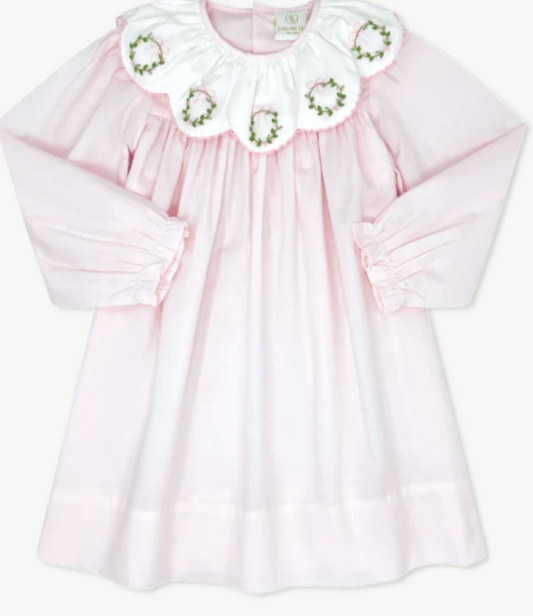 Chloe Dress Blessings Pink Batiste, Wreaths