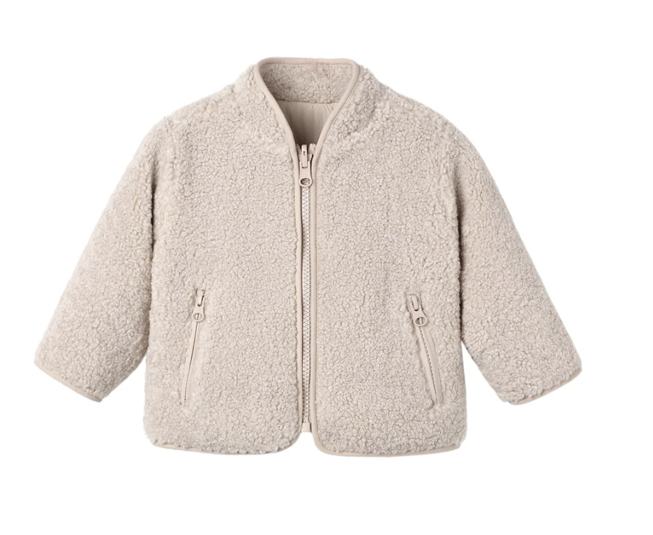 Quincy Mae Shearling Zip Jacket - Rose Water