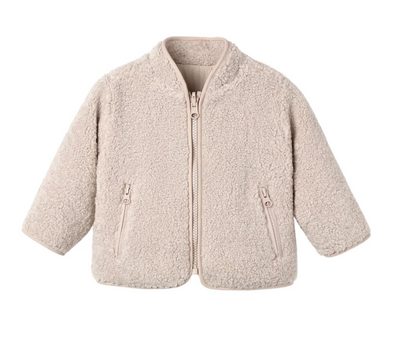 Quincy Mae Shearling Zip Jacket - Rose Water