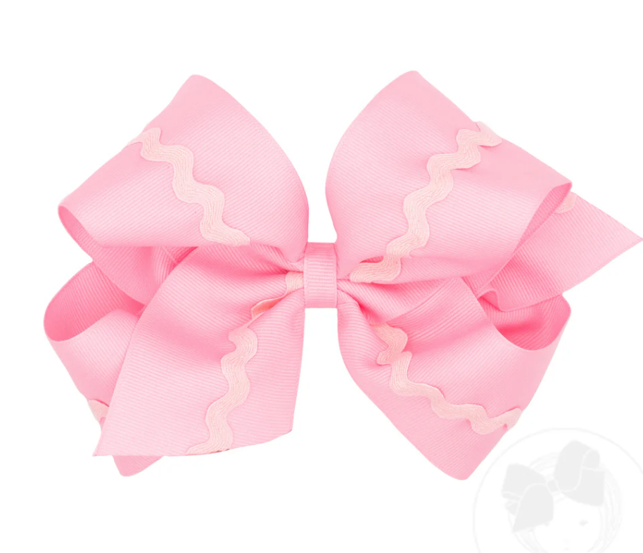 Grosgrain Hair Bow with Ric-Rac Trim Wee Ones