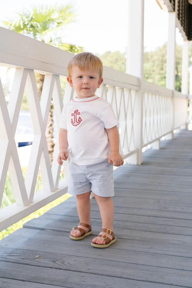 Lullaby Set Preston Short Set River Royal Seersucker, Anchor - Persnickety Shop