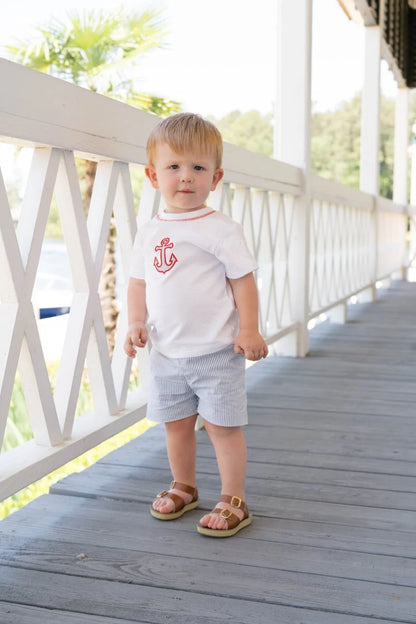 Lullaby Set Preston Short Set River Royal Seersucker, Anchor - Persnickety Shop