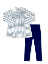 Lullaby Set Lauren Legging Set Heritage Check, Napa Navy Leggings
