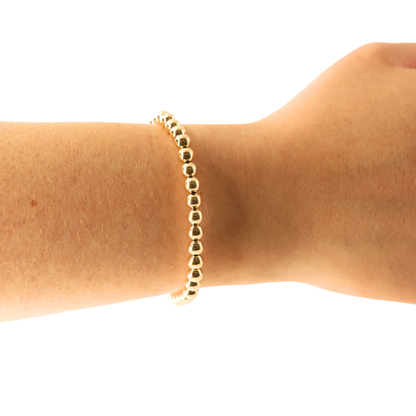 Beaded Blondes 5MM Gold Beaded Bracelet 6.75 inch