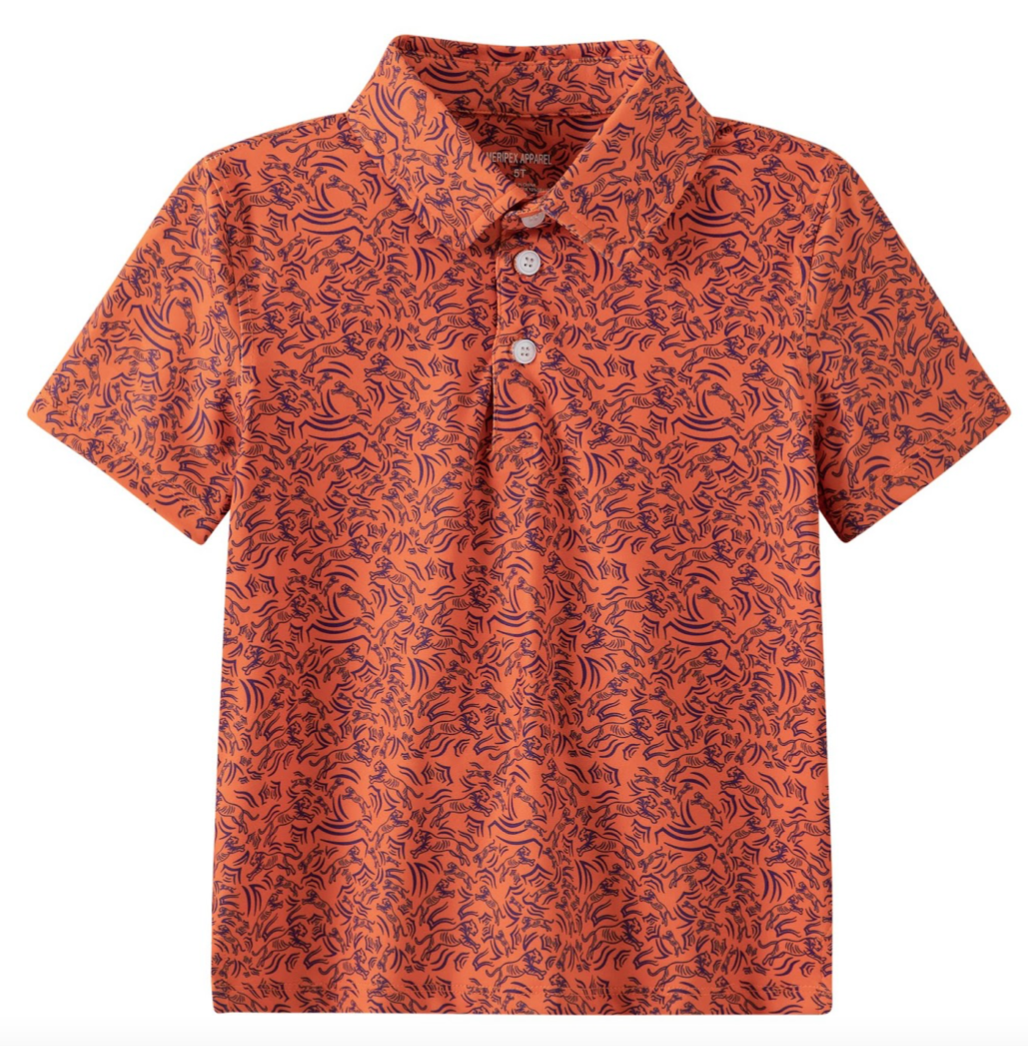 Meripex Clemson Tiger Mini Print Performance Polo - Persnickety Shop