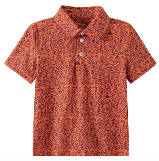 Meripex Clemson Tiger Mini Print Performance Polo - Persnickety Shop