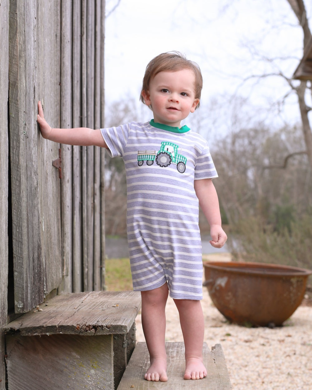 Tractor Applique Romper