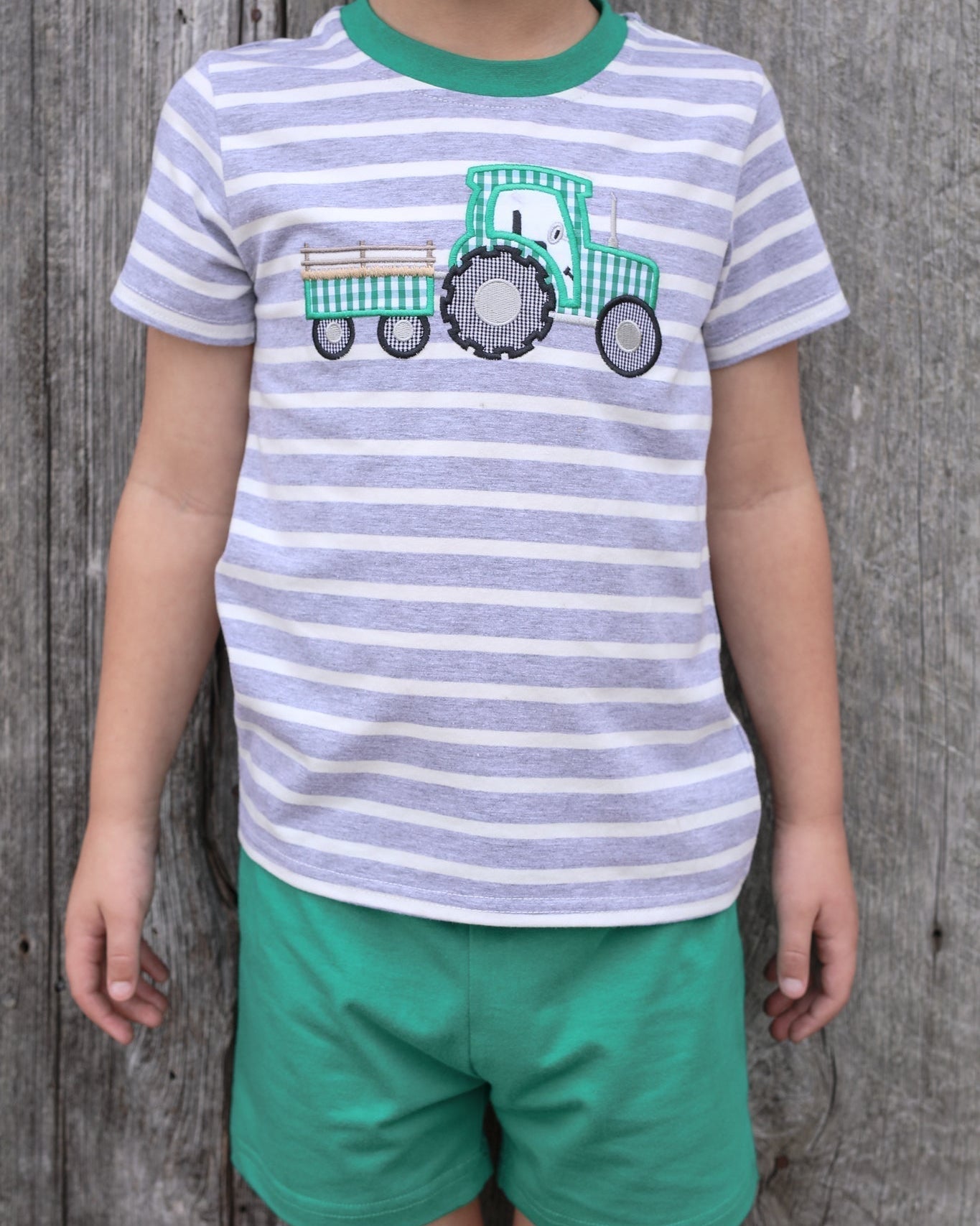 Tractor Applique Short Set