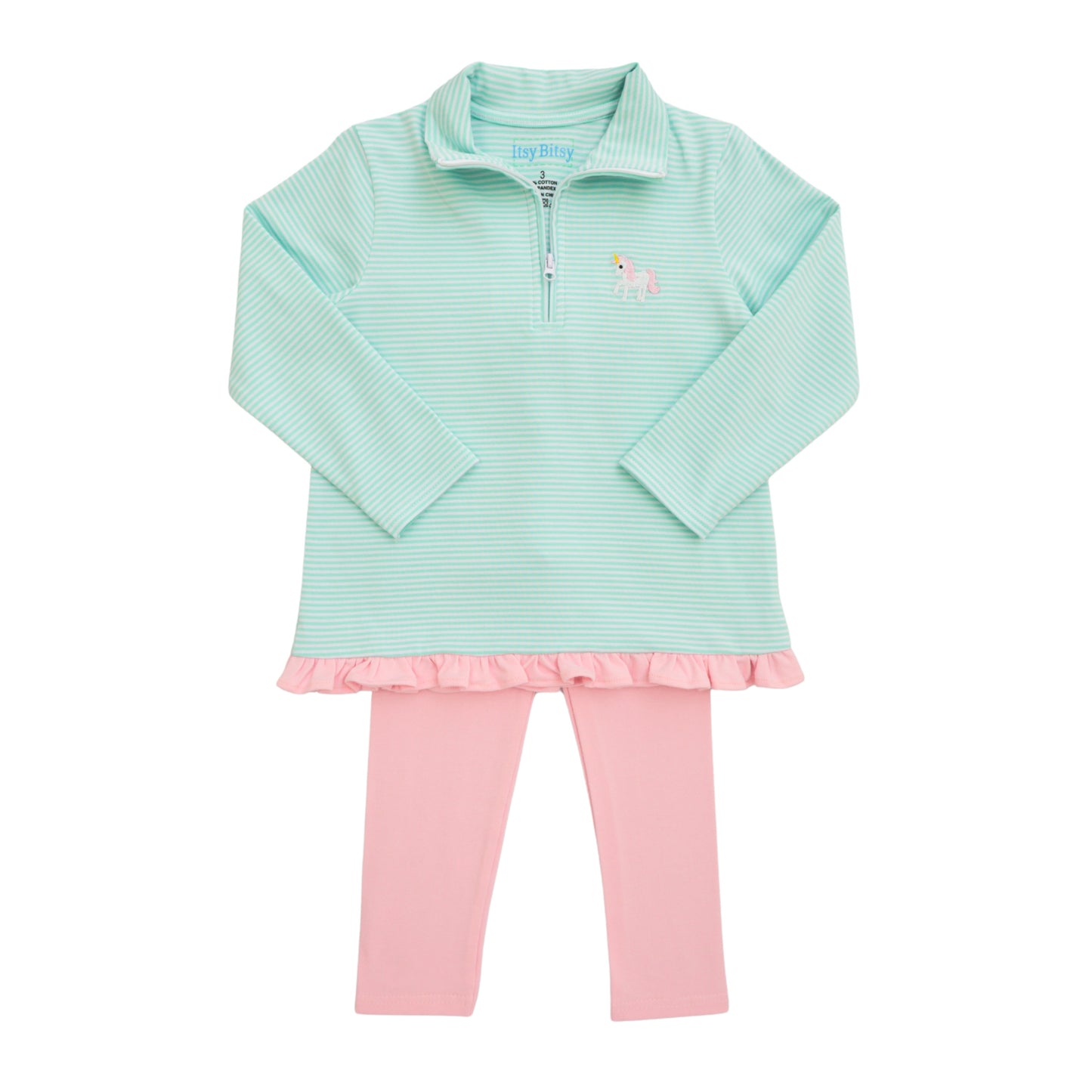 Itsy Bitsy Girls Unicorn 1/4 Zip Pullover Set