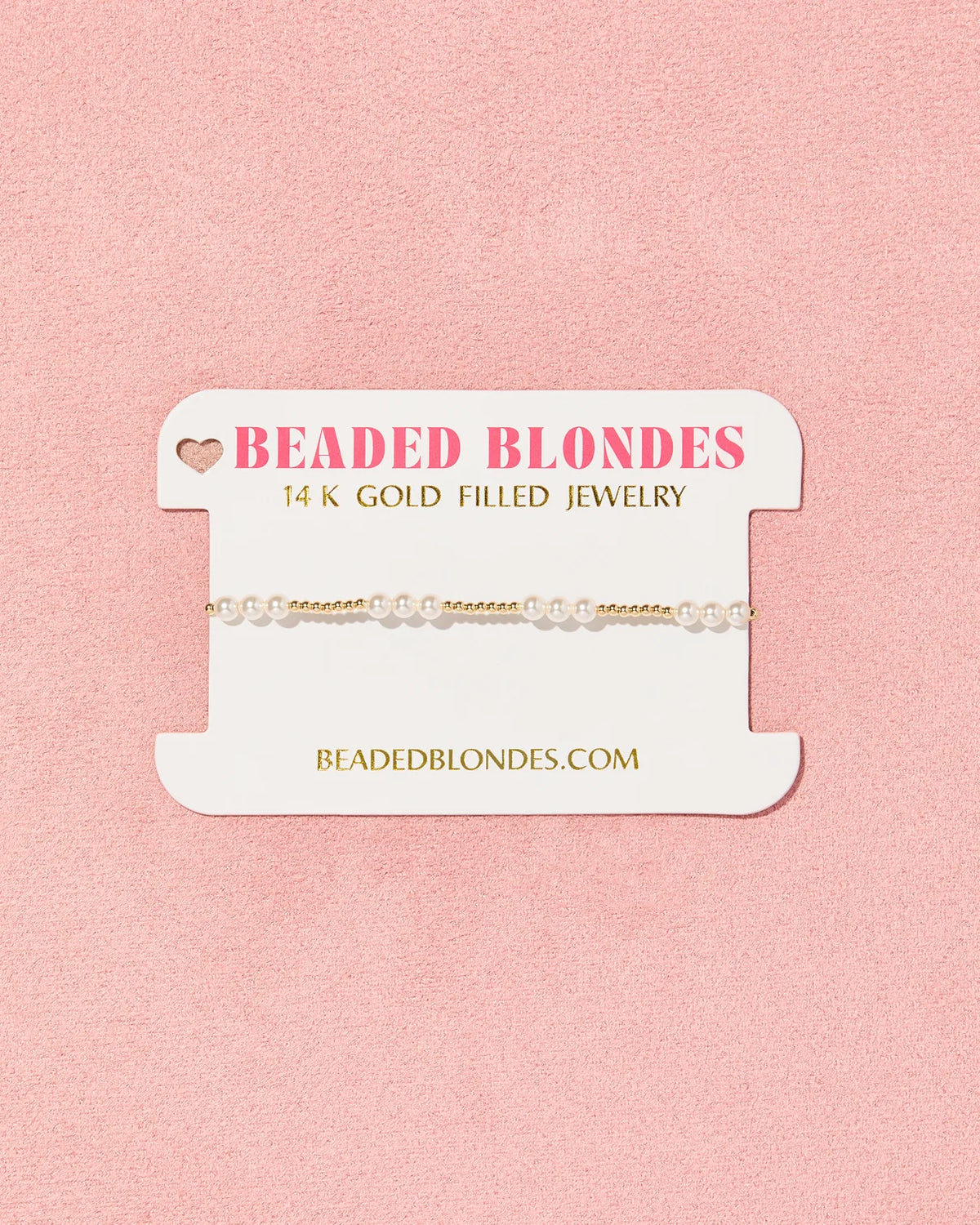 Beaded Blondes ILY Bracelet in Pearl 6.75 inch
