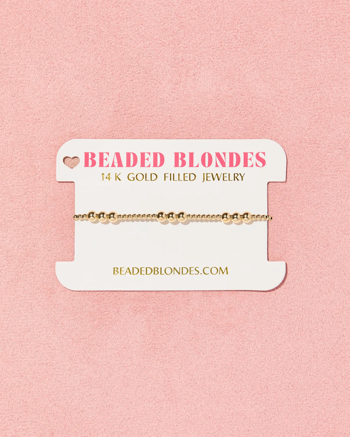Beaded Blondes ILY Bracelet in Gold 6.75 inch