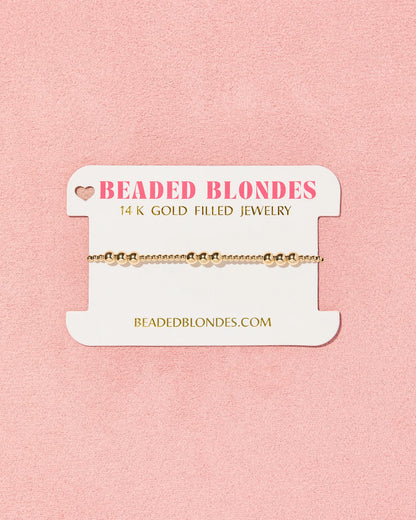 Beaded Blondes ILY Bracelet in Gold 6.75 inch