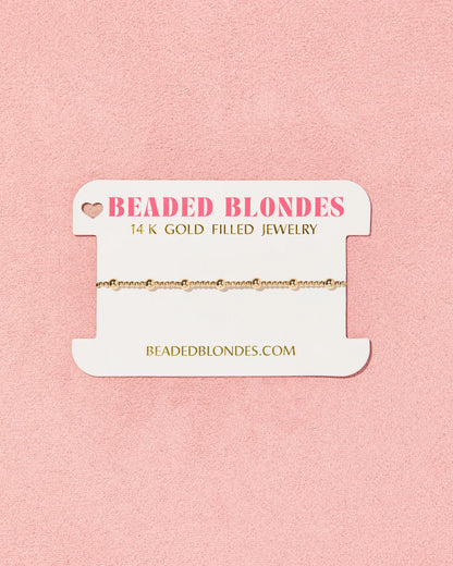Beaded Blondes June Bracelet in Gold 6.75 inch