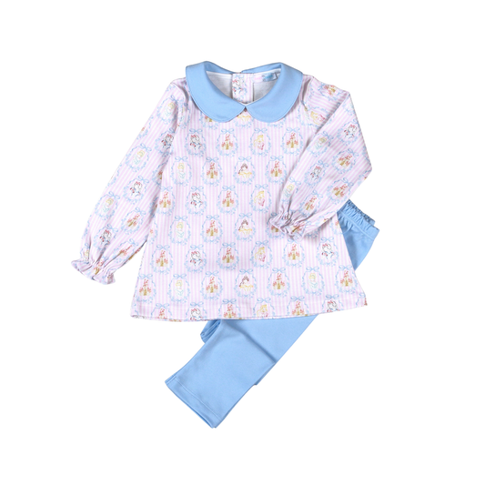Baby Loren Royal and Charm Pima scalop collar top set